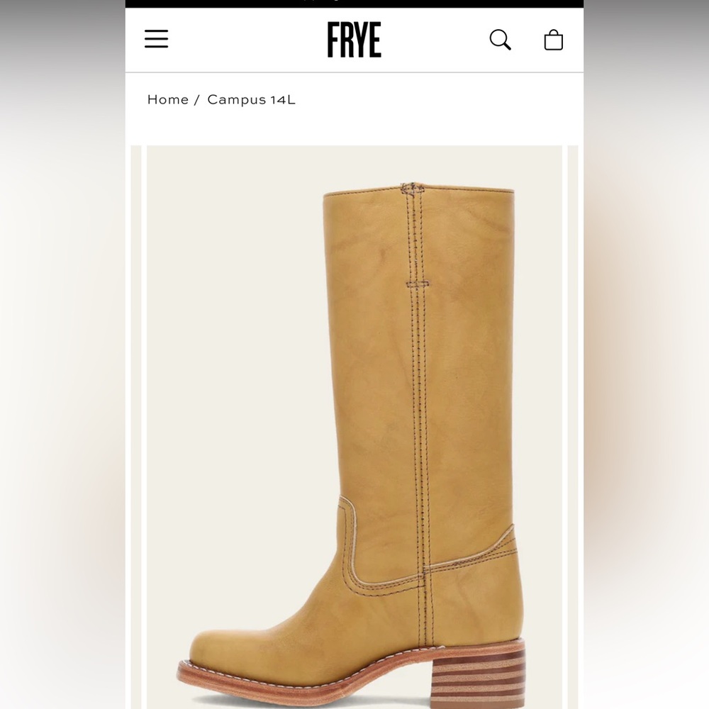New in box Frye campus boot in banana size 9!